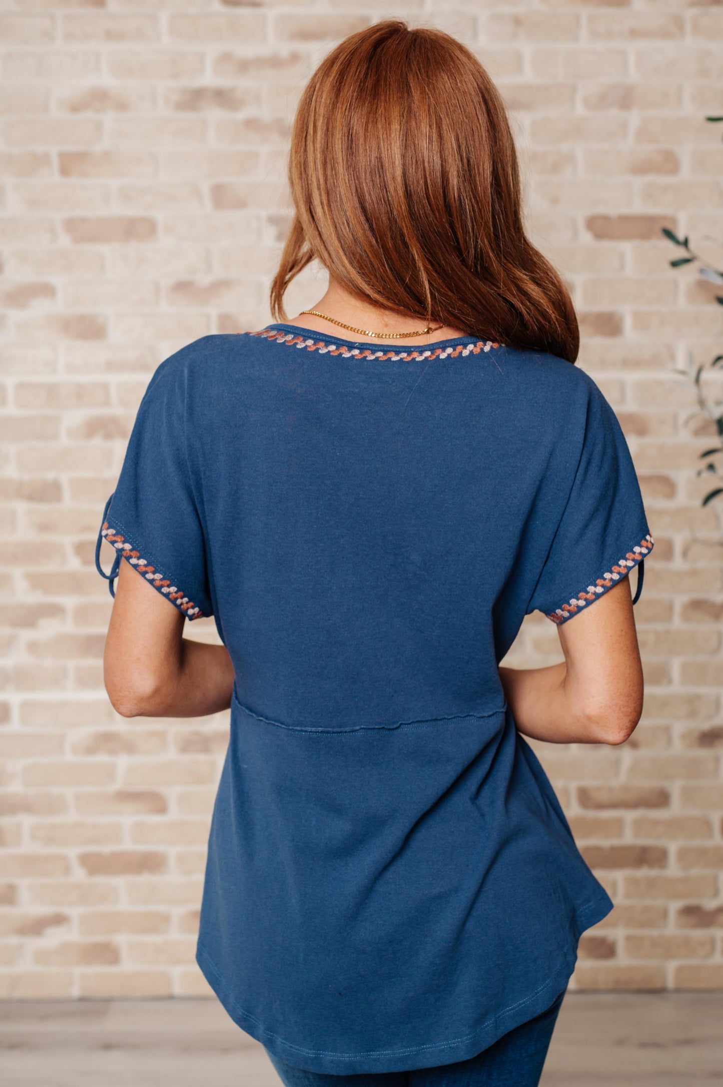 Savanna Jane Greece Lightning V-Neck Blouse