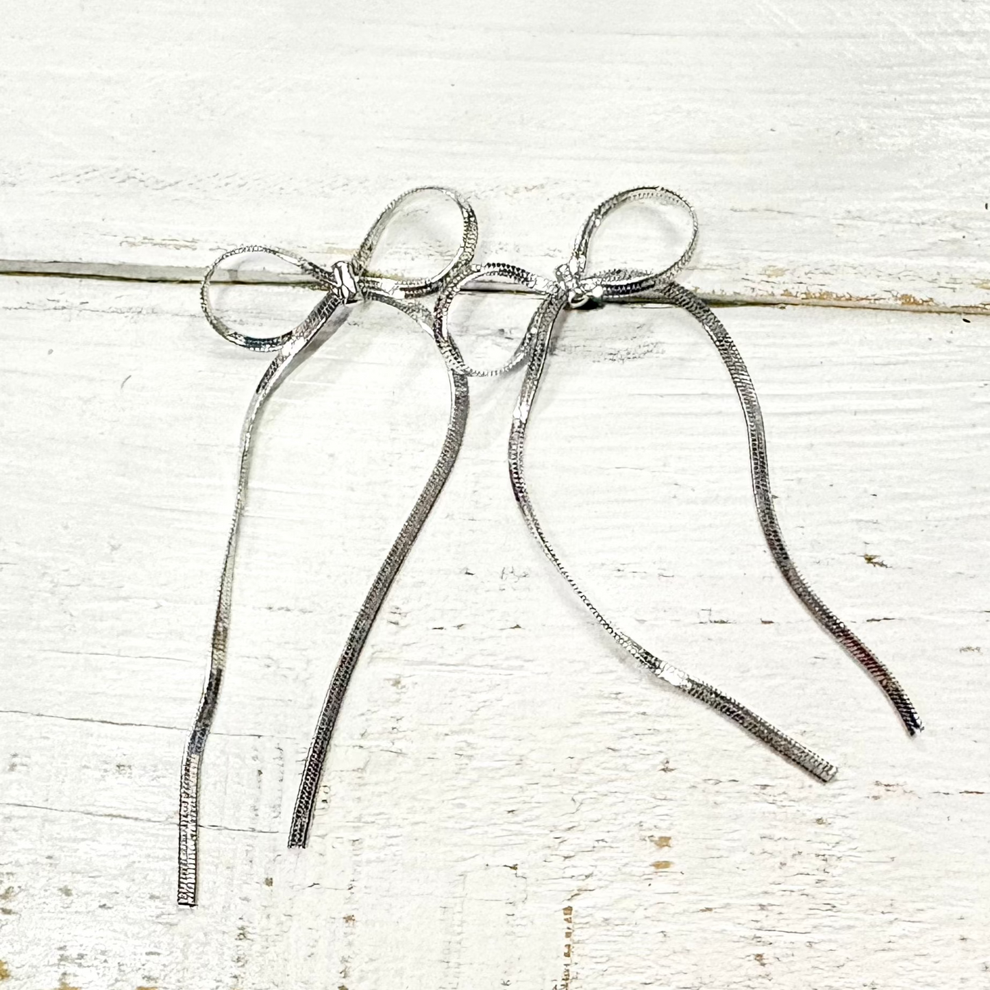 Myah's Silver Bow Earrings