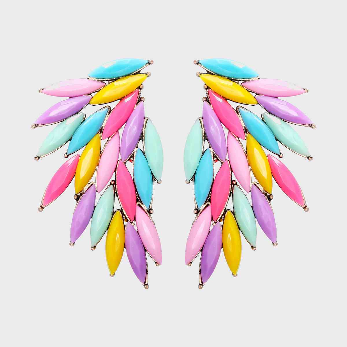 Alloy Acrylic Wing Earrings