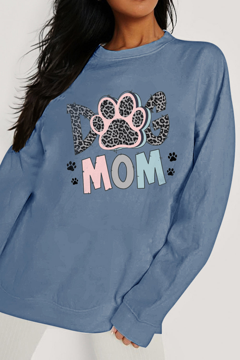Simply Love Full Size DOG MOM Graphic Sweatshirt