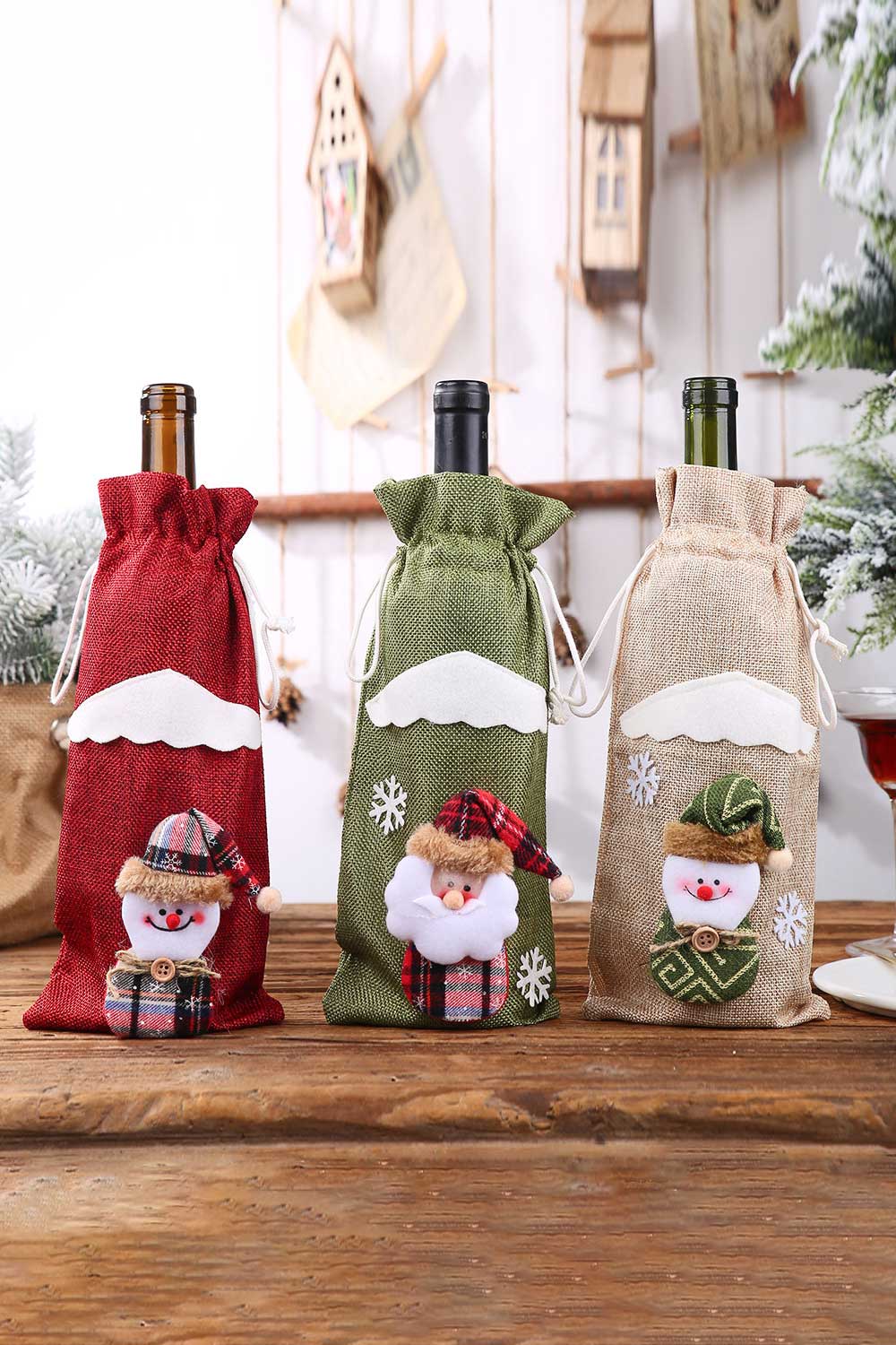 4-Pack Christmas Gnome Bottle Cover