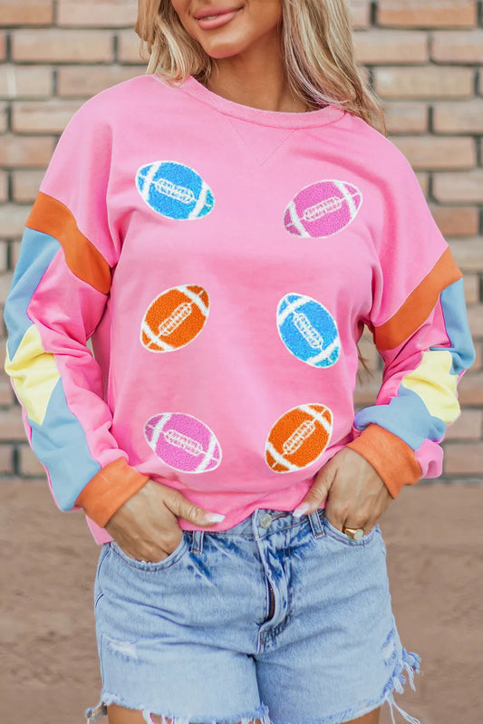 Contrast Football Long Sleeve Sweatshirt