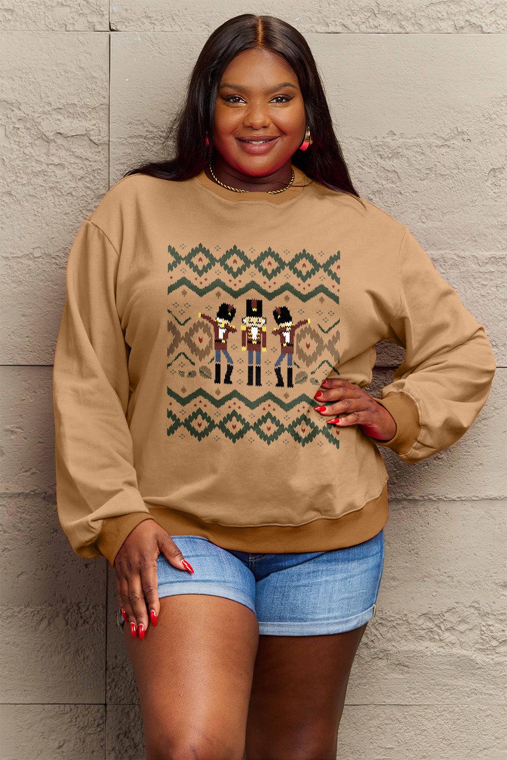 Simply Love Full Size Nutcracker Graphic Long Sleeve Sweatshirt