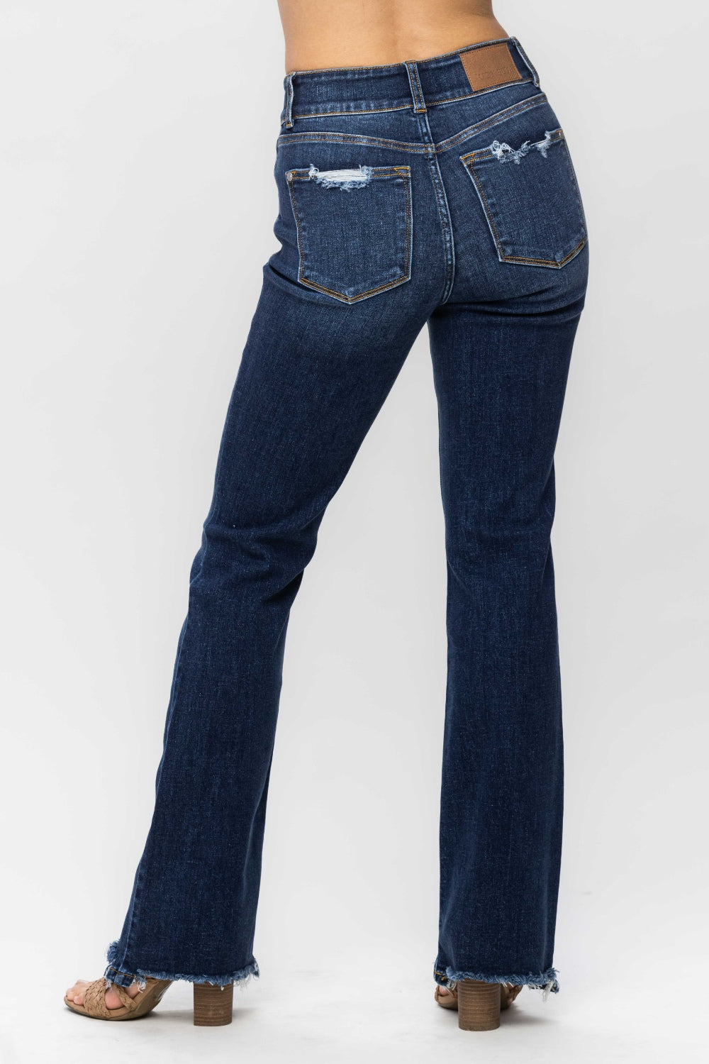 Judy Blue Full Size Frayed Hem Trisha Bootcut Jeans