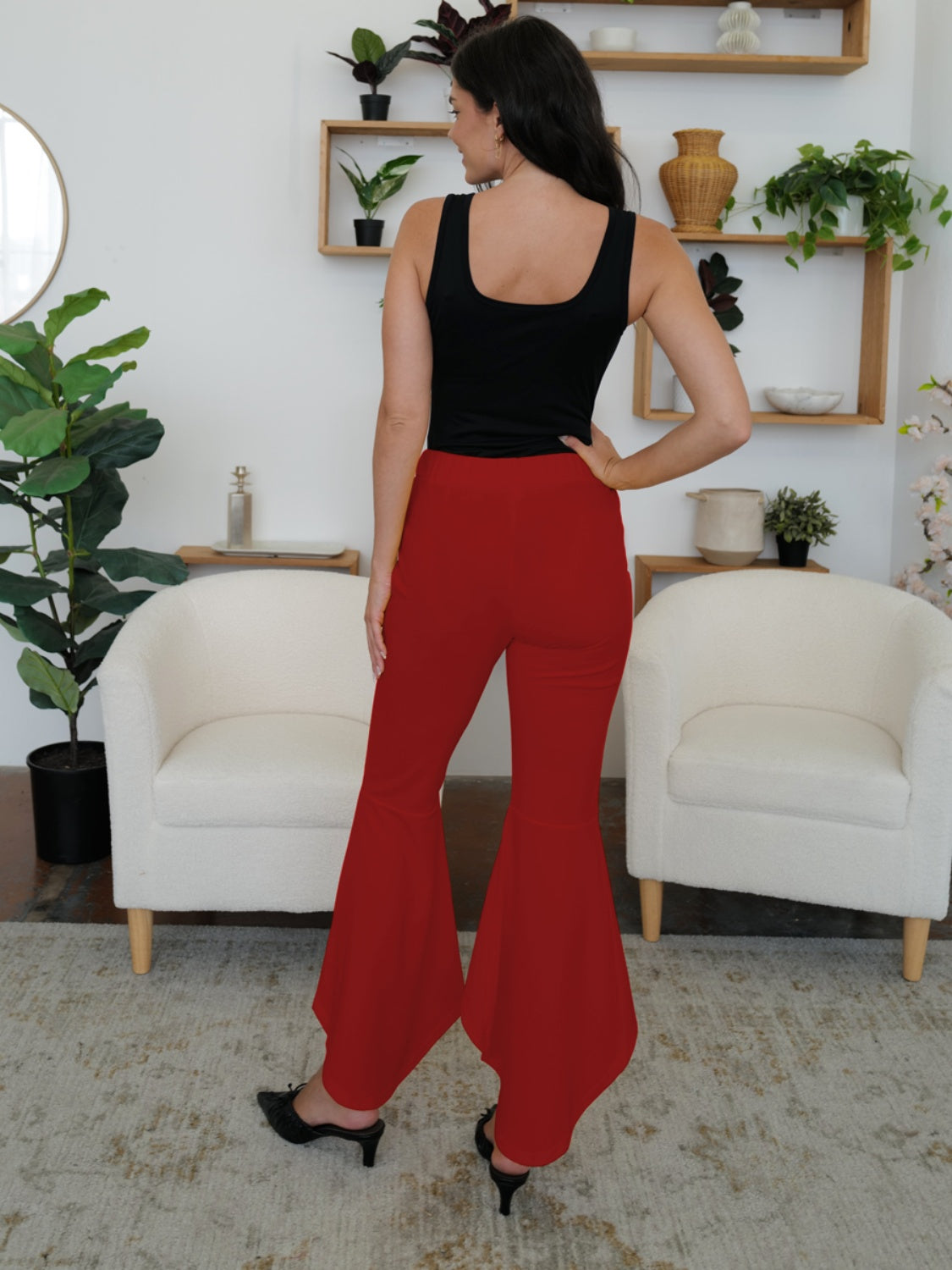 High-Low Bootcut Pants