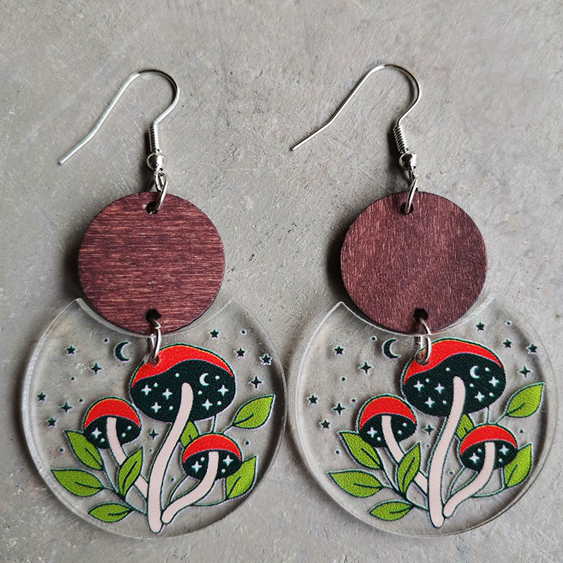 Printed Geometric Drop Earrings