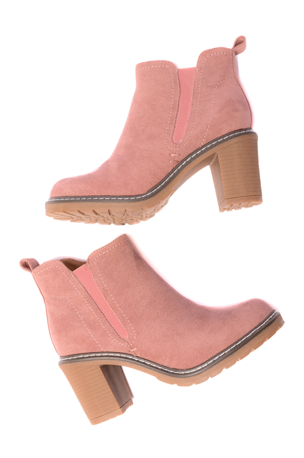 Corky's Bootie in Blush Faux Suede