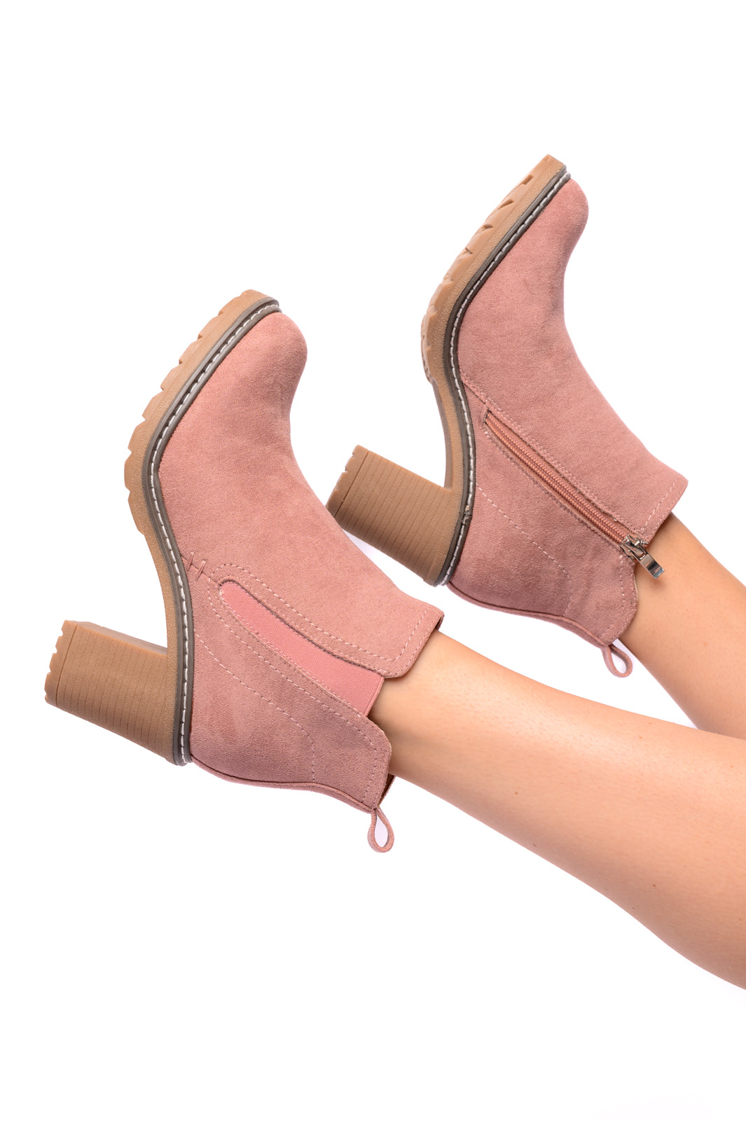 Corky's Bootie in Blush Faux Suede