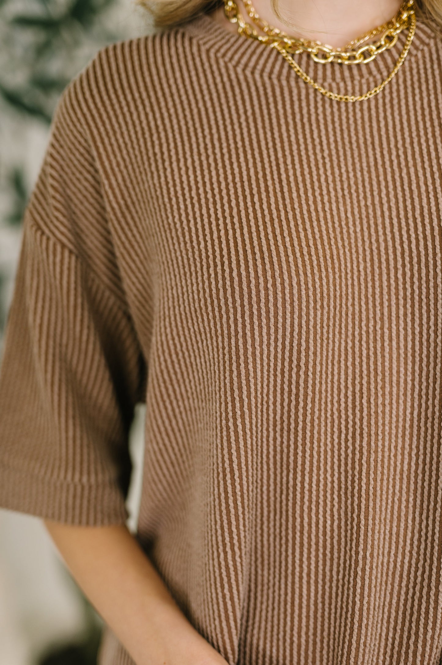 Zenana Fight the Feeling Top and Bottom Set in Brown