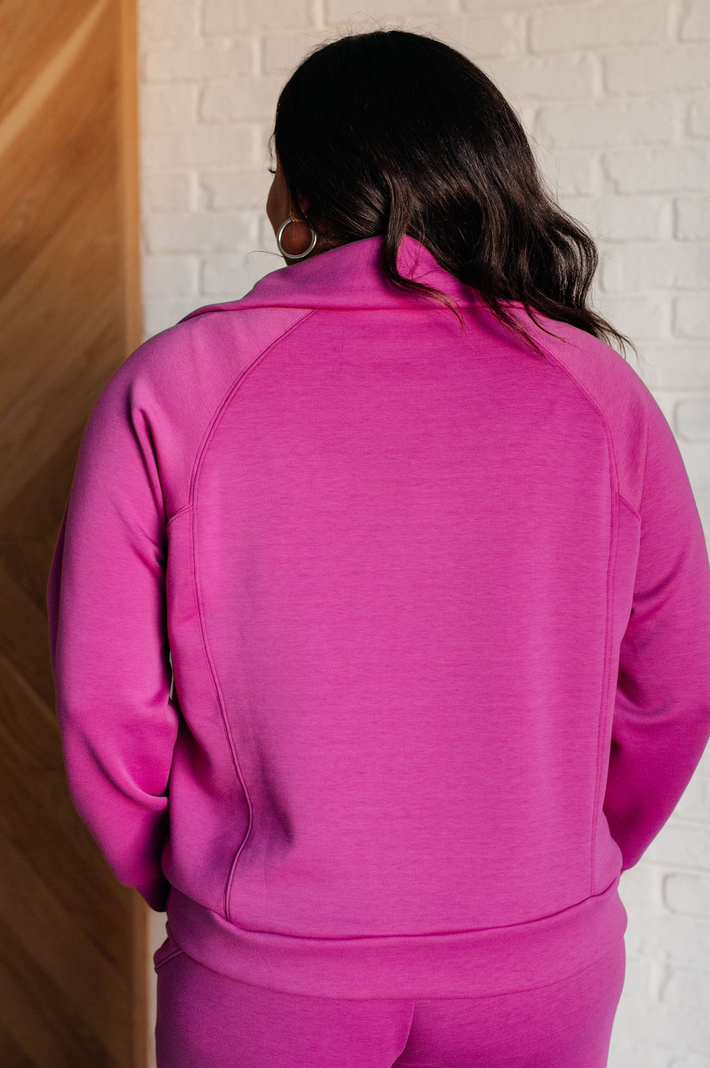 Dear Scarlett Hamptons Travel Half Zip Pullover in Magenta