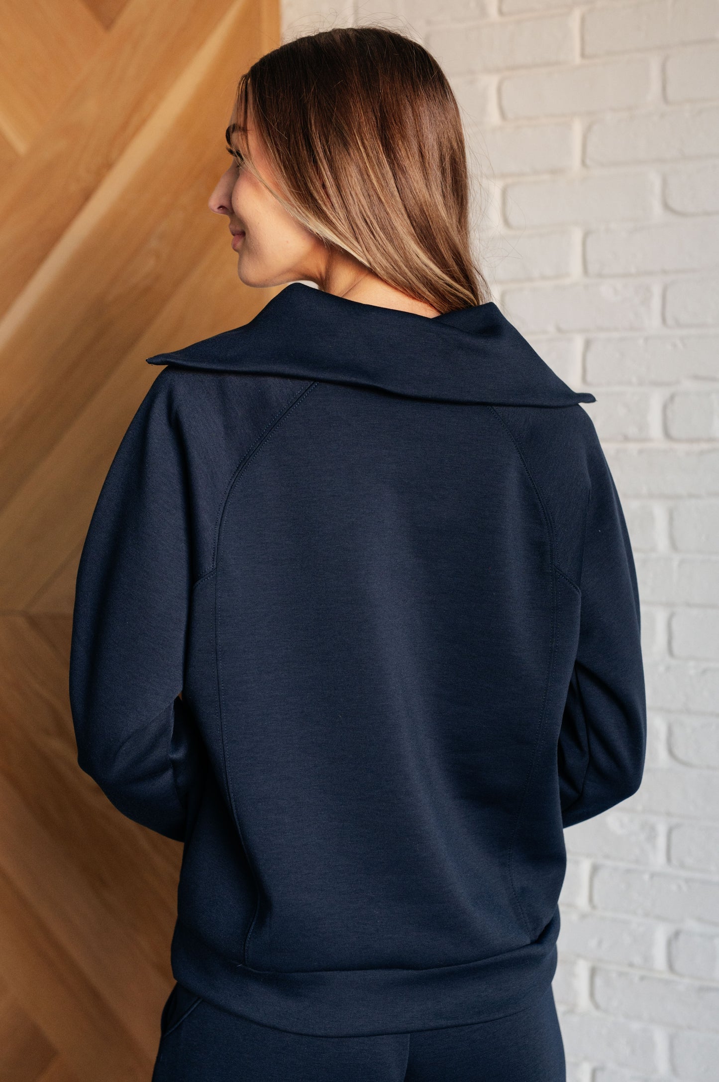 Dear Scarlett Hamptons Travel Half Zip Pullover in Navy