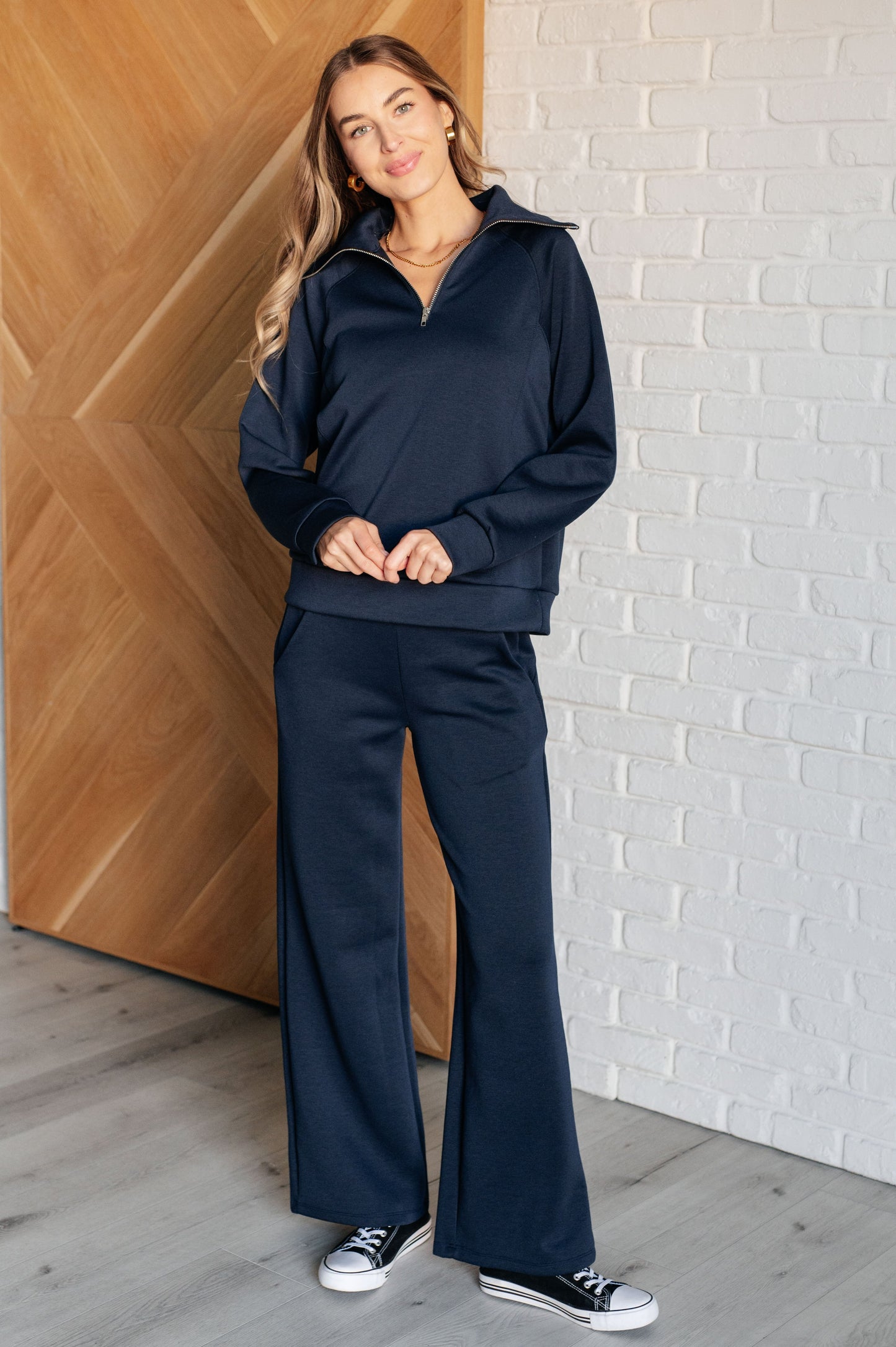 Dear Scarlett Hamptons Travel Half Zip Pullover in Navy