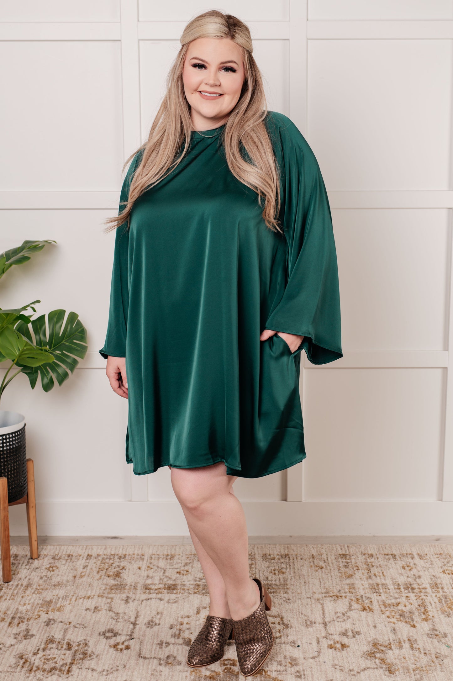 Jodifl Isn't It Lovely Poly Satin Butterfly Sleeve Dress