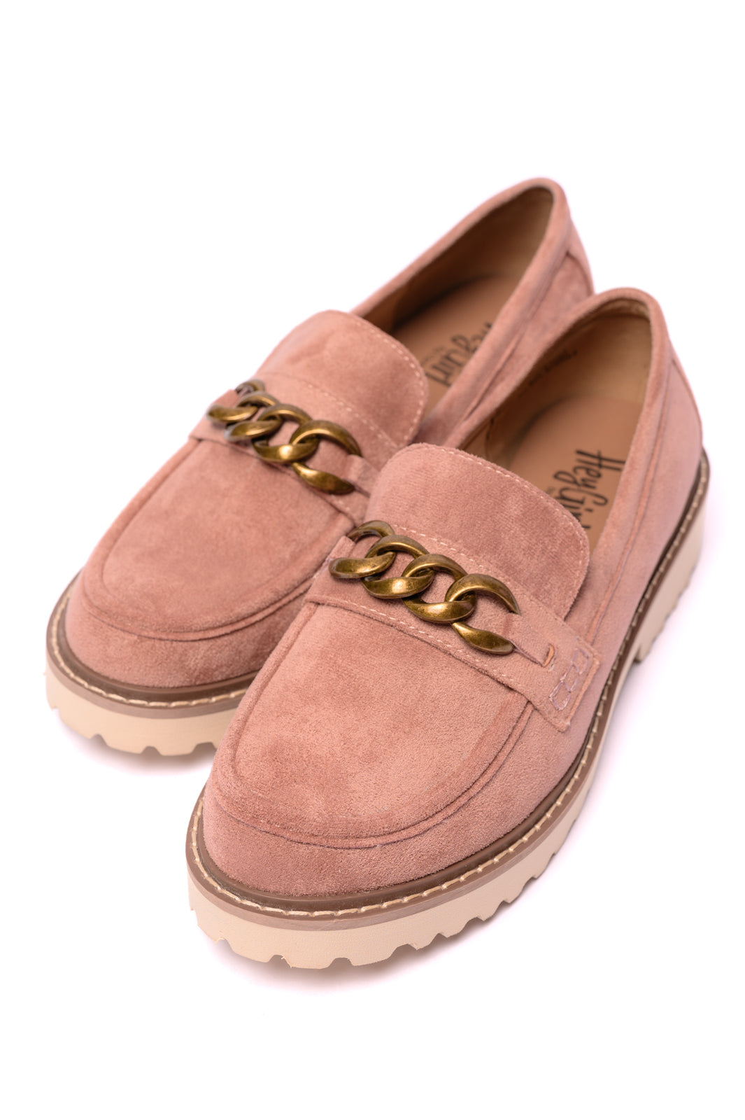 Literally Loafers in Blush Faux Suede