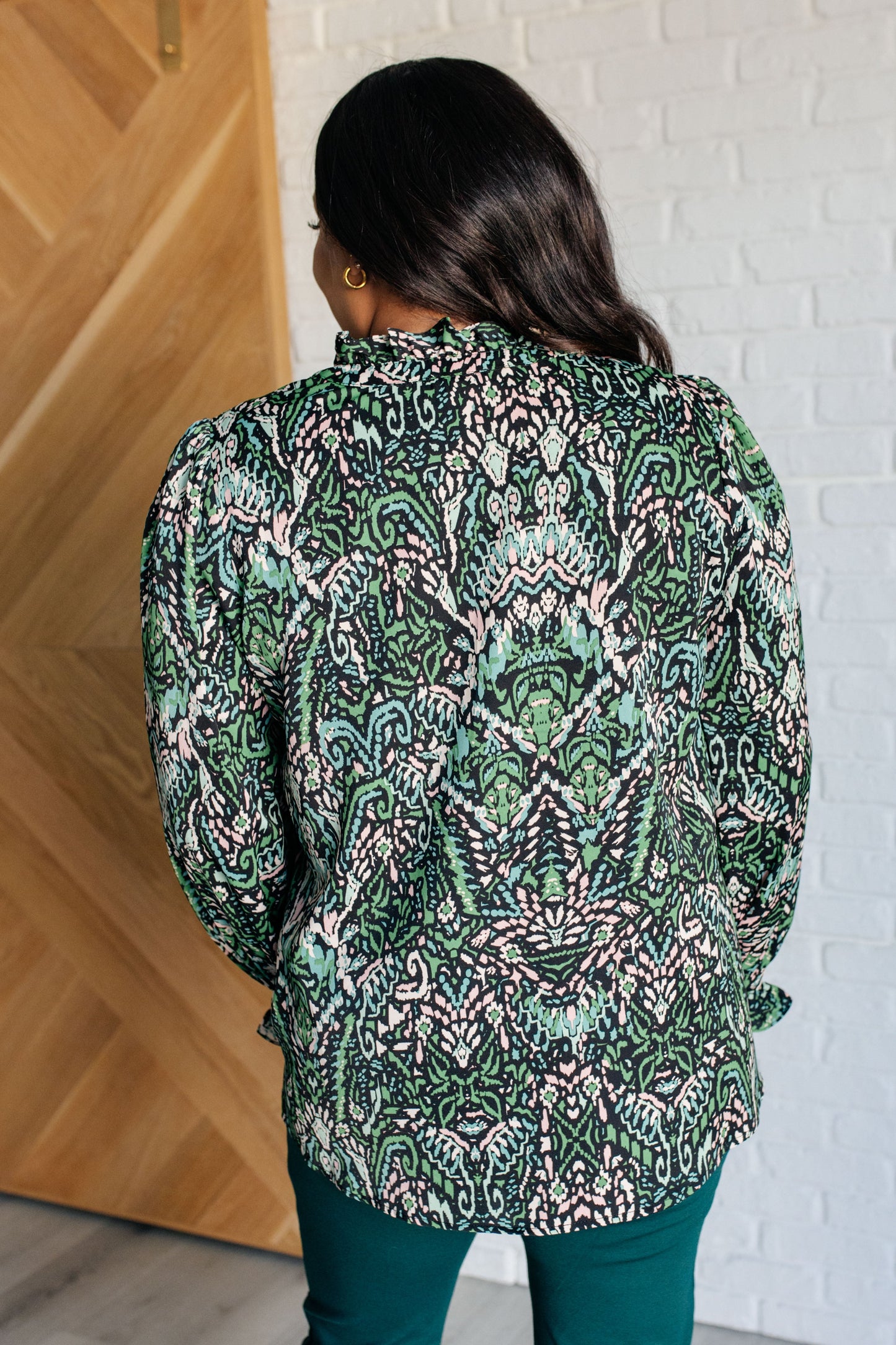 Jodifl Looking Out Damask Print Blouse