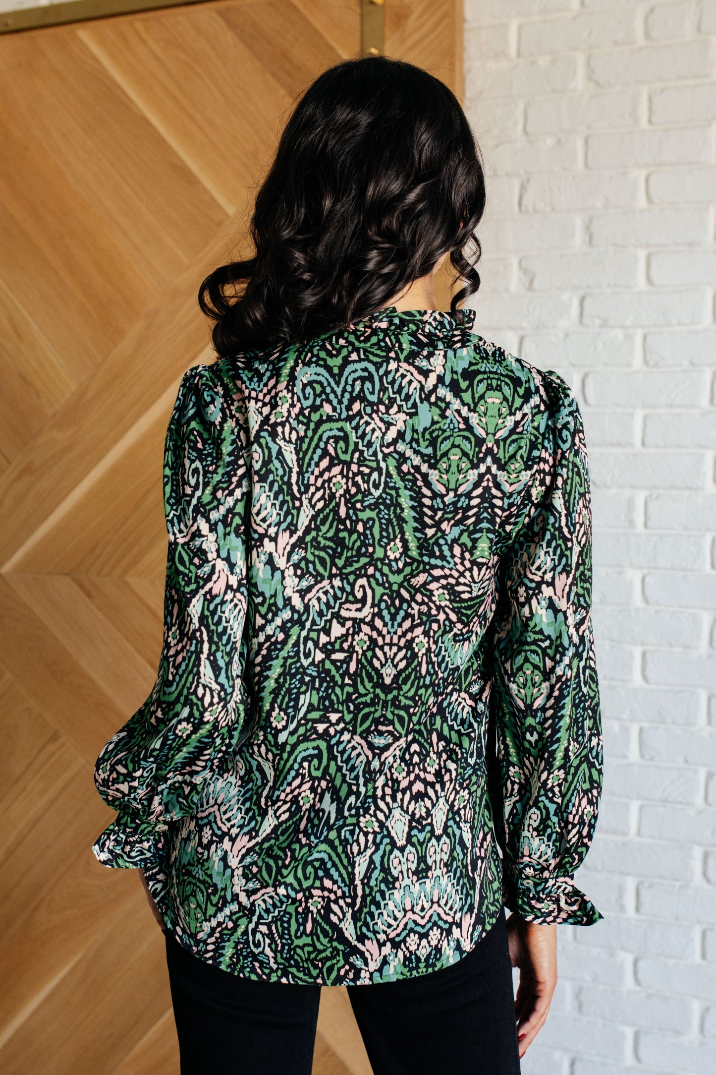 Jodifl Looking Out Damask Print Blouse