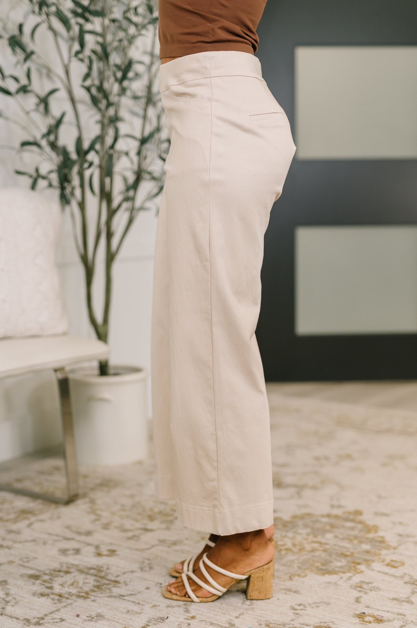 Dear Scarlett Only Pair High Waisted Wide Leg Bottoms in Linen