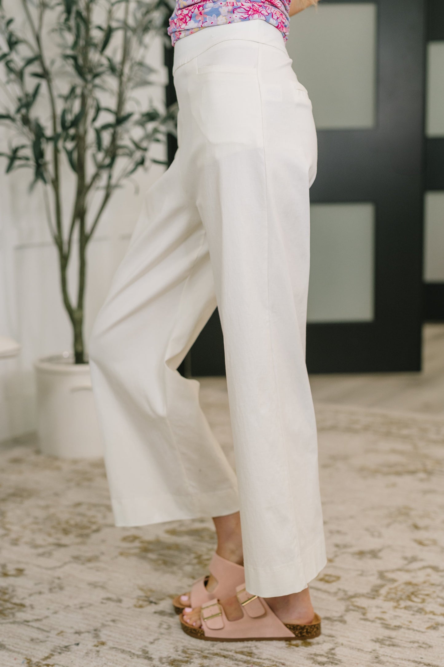 Dear Scarlett Only Pair High Waisted Wide Leg Bottoms in Off White