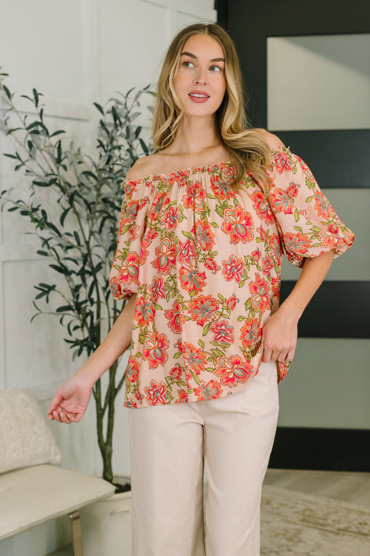 Easel Petal Perfect Off the Shoulder Blouse
