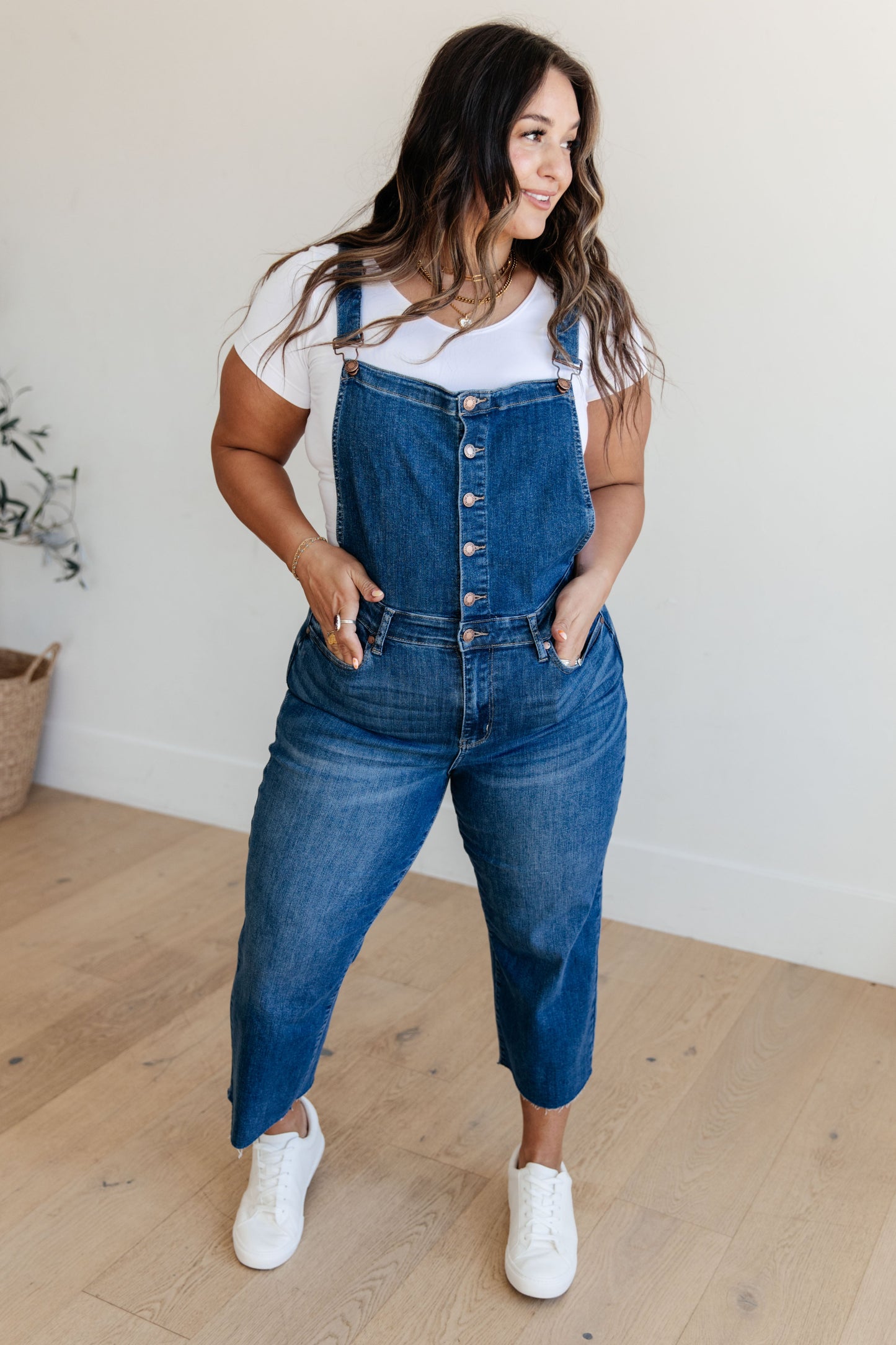 Judu Blue Priscilla High Rise Crop Wide Leg Denim Overalls