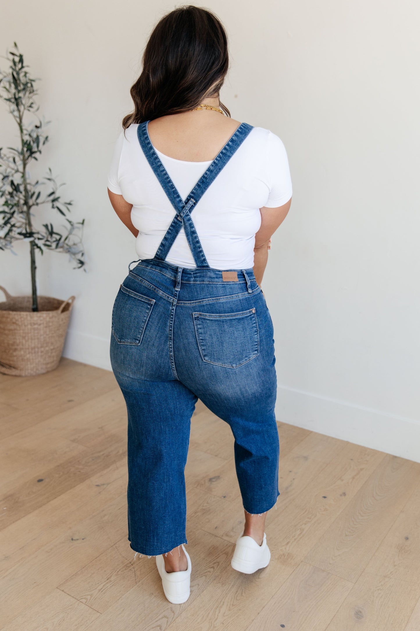 Judu Blue Priscilla High Rise Crop Wide Leg Denim Overalls