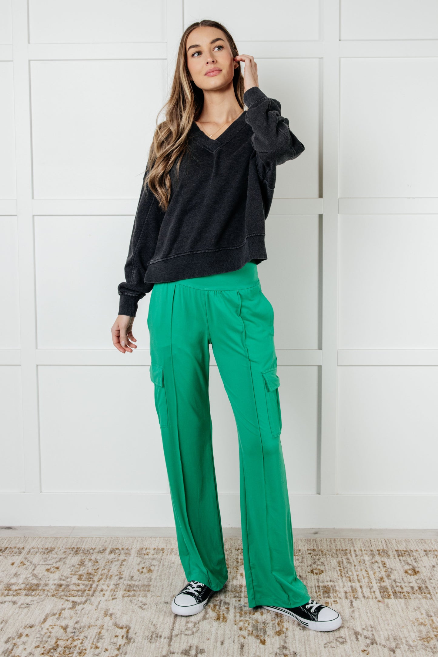 Rae Mode Rep Ready Mineral Wash French Terry Pullover in Black