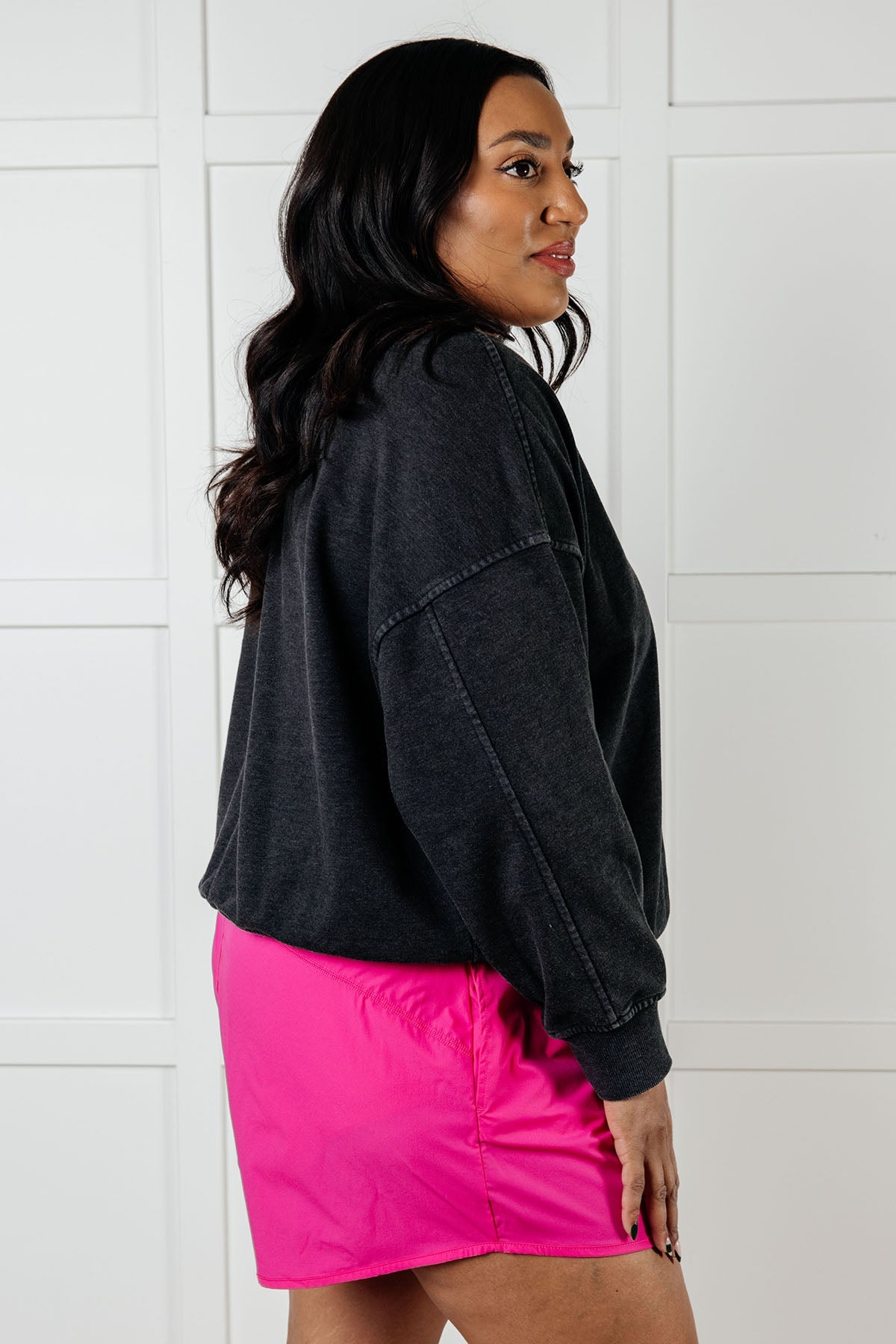 Rae Mode Rep Ready Mineral Wash French Terry Pullover in Black