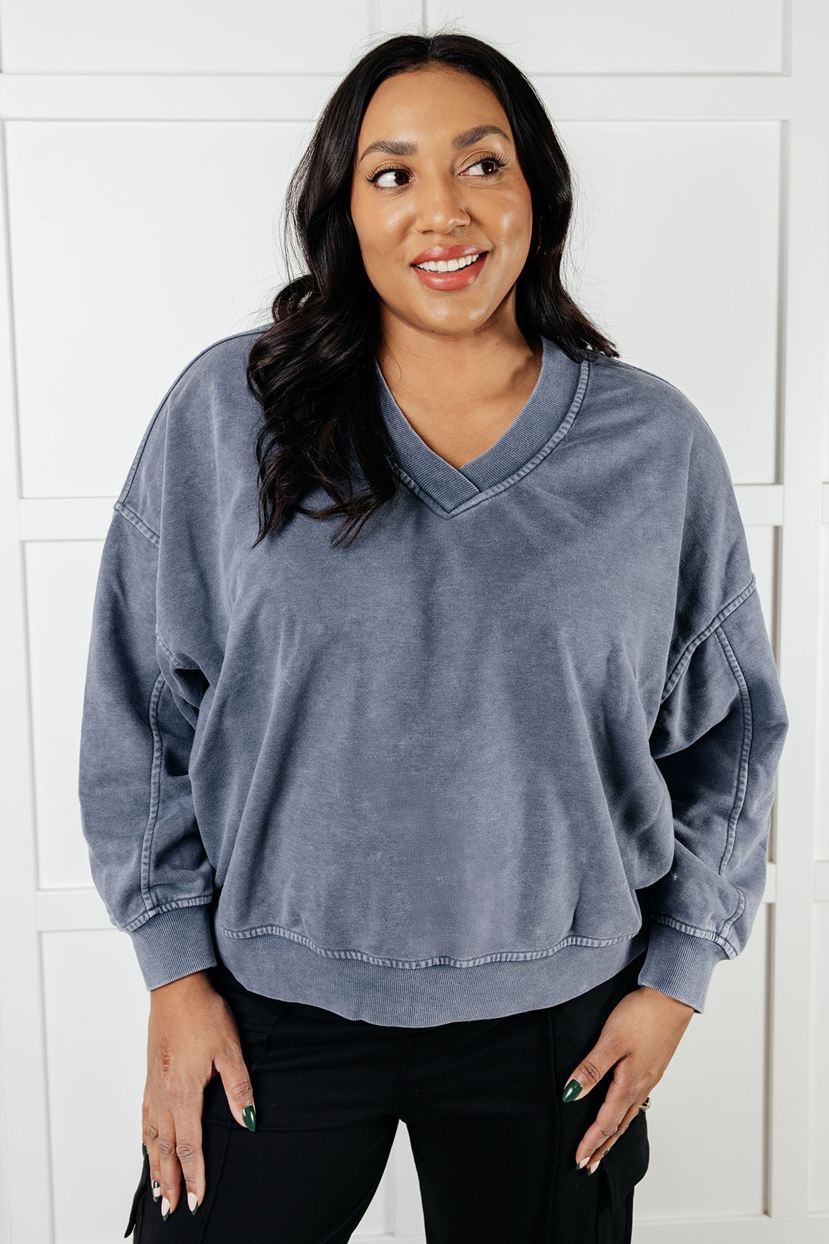 Rae Mode Rep Ready Mineral Wash French Terry Pullover in Blue