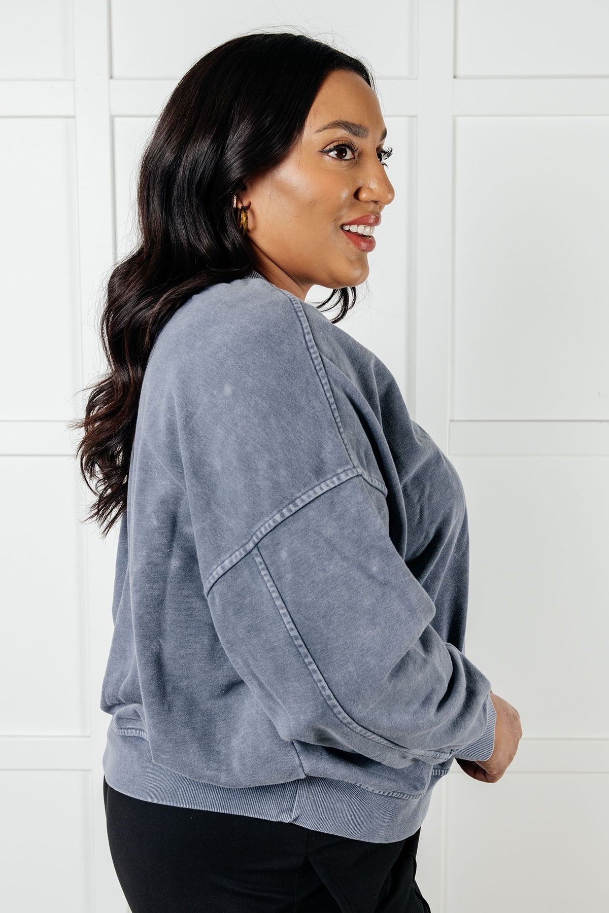 Rae Mode Rep Ready Mineral Wash French Terry Pullover in Blue