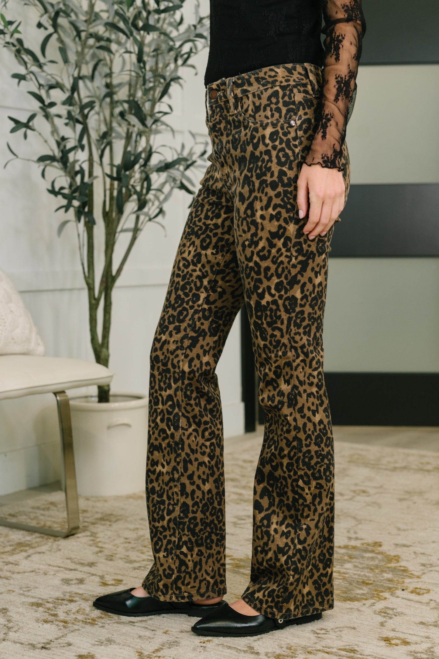 Judy Blue Roxy High Waist Bootcut Leopard Print