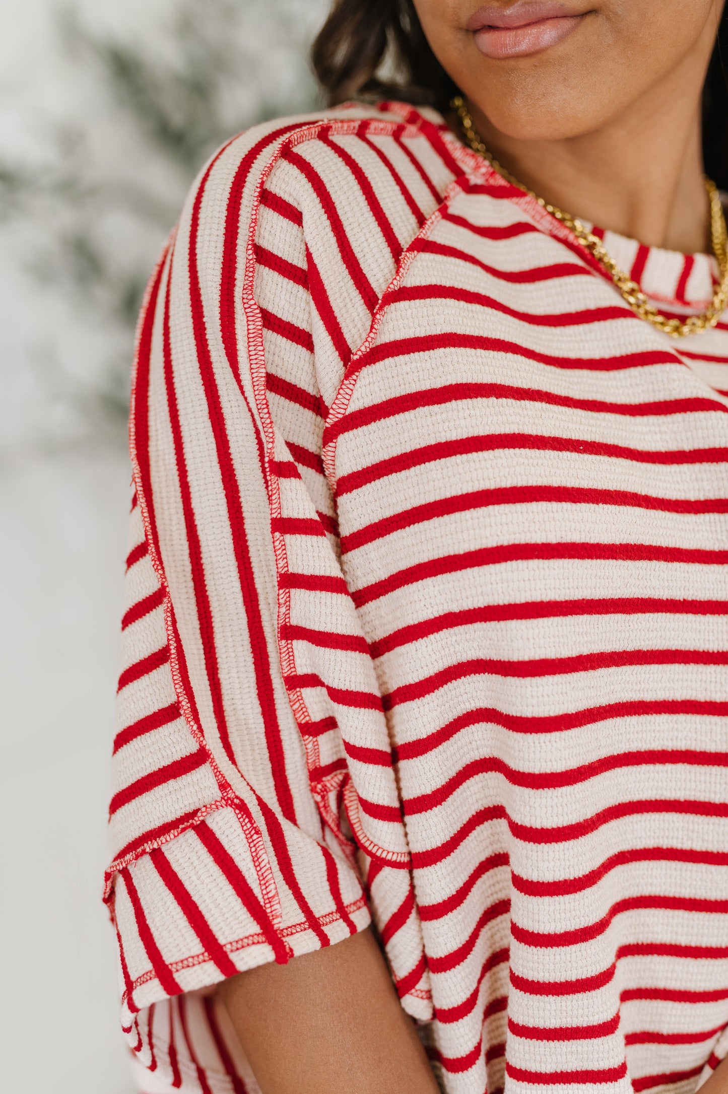 Haptics Sass in Session Relaxed Top in Cream Red
