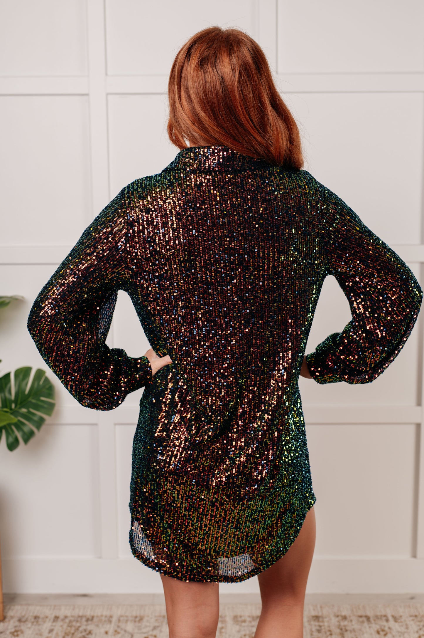 Jodifl Shimmering Splendor Sequin Shirt Dress