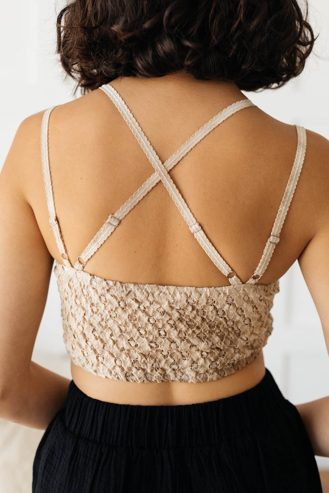 POL Live In Lace Bralette in Taupe