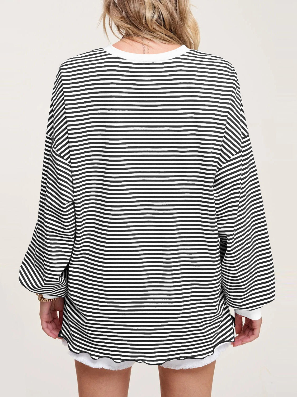 Contrast Striped Long Sleeve Sweatshirt