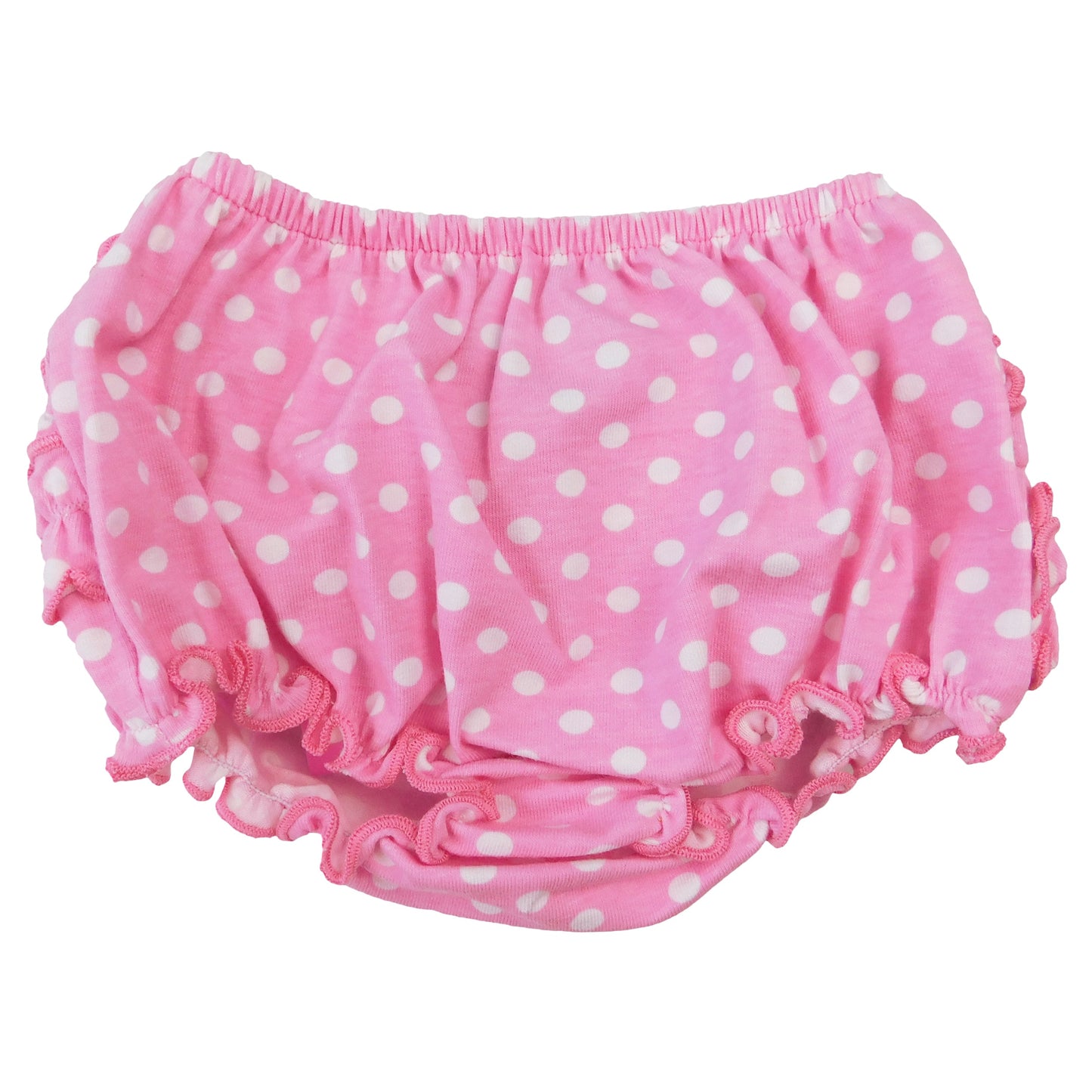 AnnLoren Baby & Toddler Girls Pink Polka Dot Knit Ruffled Butt Bloomer Diaper Cover