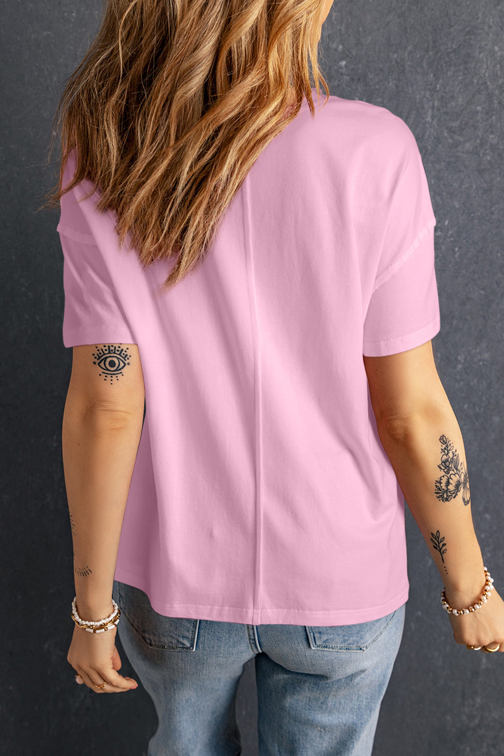 Star Round Neck Short Sleeve T-Shirt