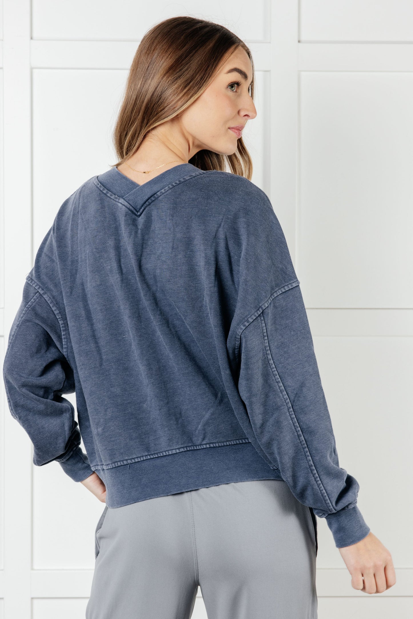 Rae Mode Rep Ready Mineral Wash French Terry Pullover in Blue
