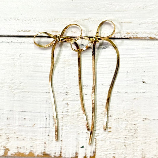 Myah's Gold Bow Earrings