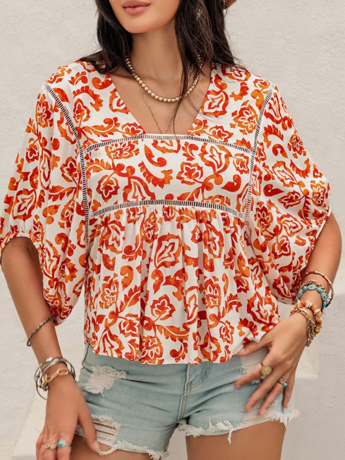 Printed Half Sleeve Blouse