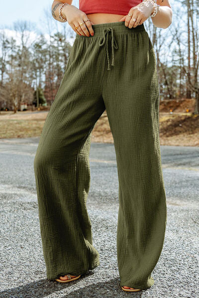 Tied Wide Leg Long Pants