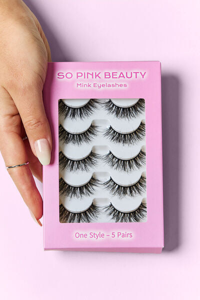 SO PINK BEAUTY Mink Eyelashes 5 Pairs