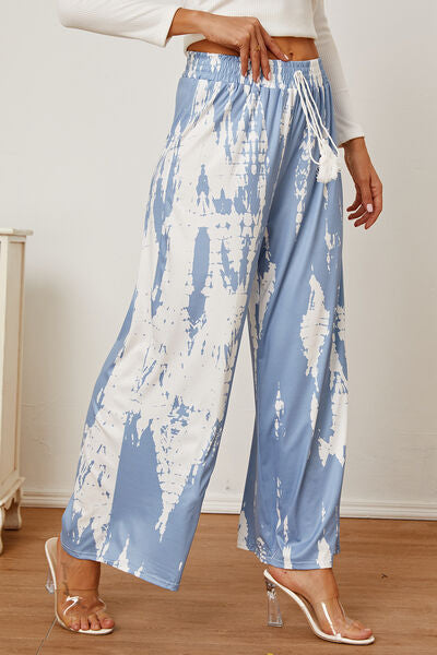 Printed High Waist Wide Leg Pants