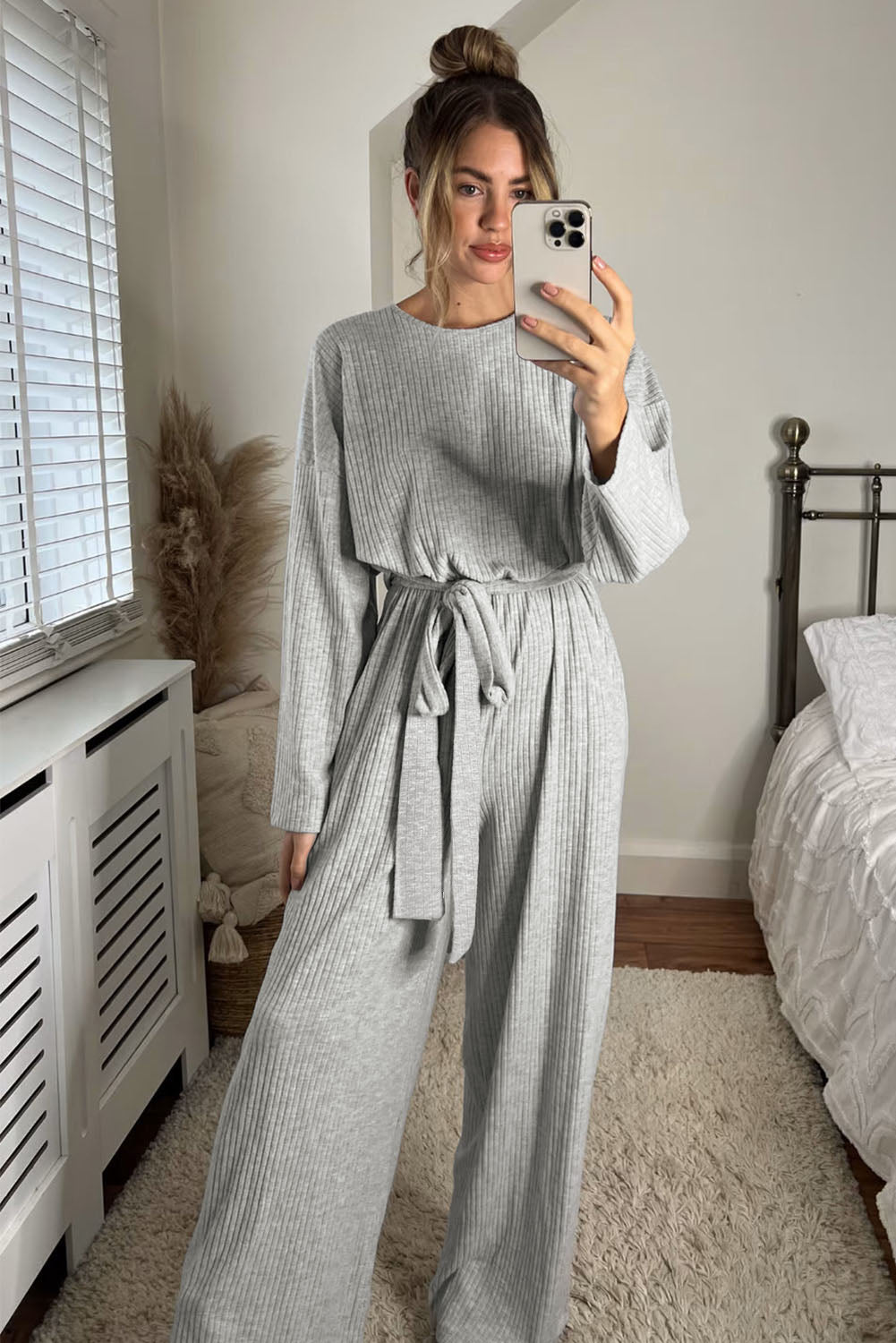 Long Sleeve Round Neck Jumpsuit