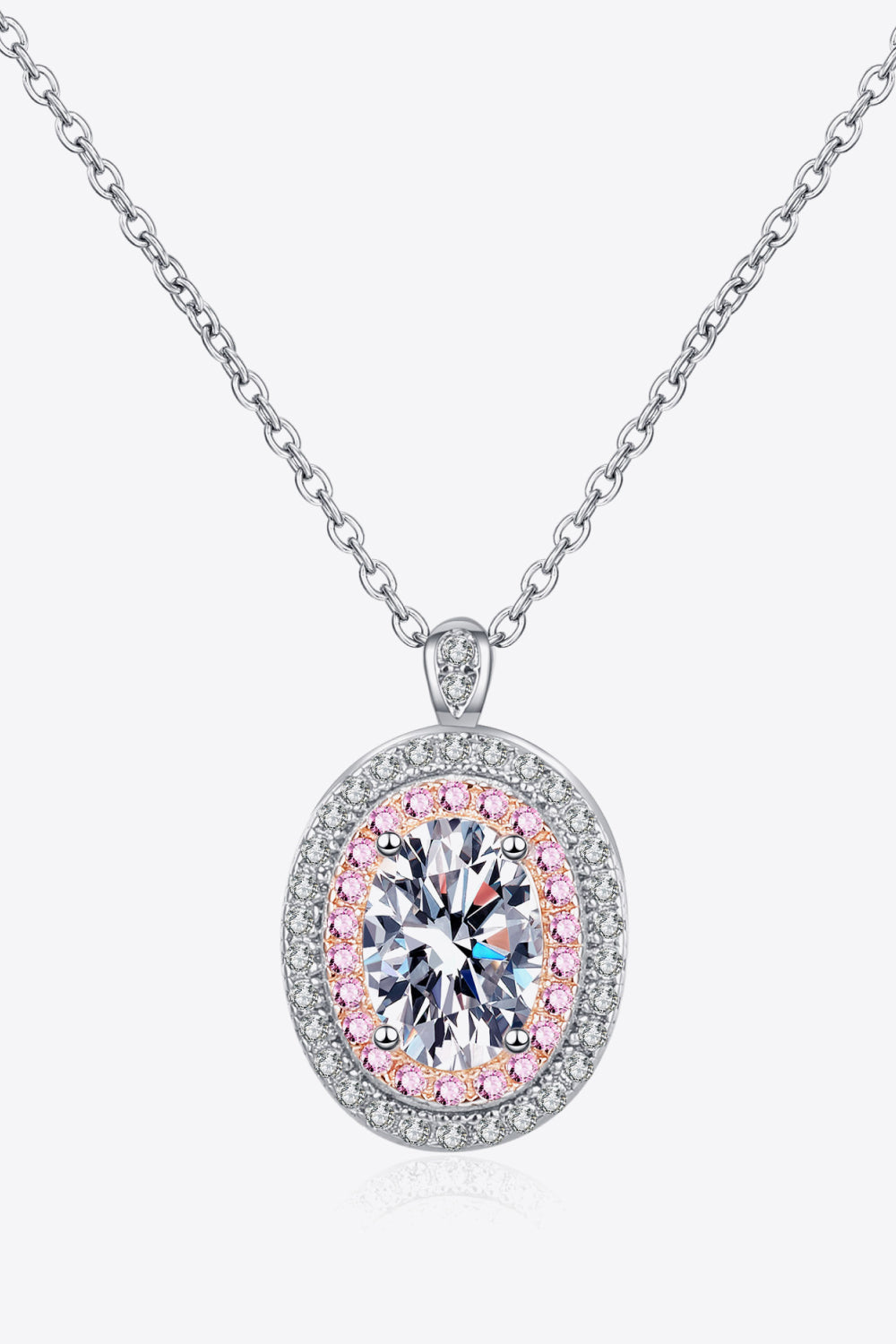 Baeful 925 Sterling Silver Rhodium-Plated 1 Carat Moissanite Pendant Necklace