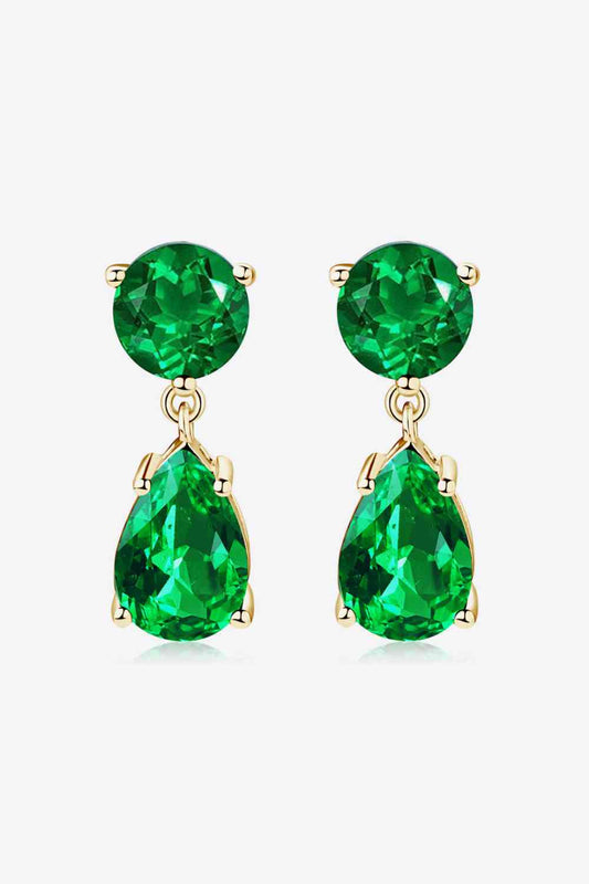 Lab-Grown Emerald Drop Earrings