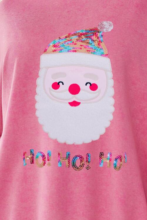 Plus Size Santa Sequin Round Neck Sweatshirt