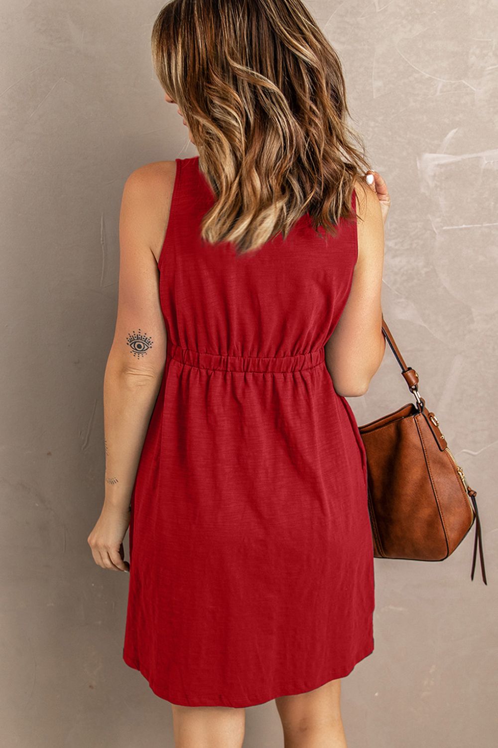 Sleeveless Button Down Mini Dress