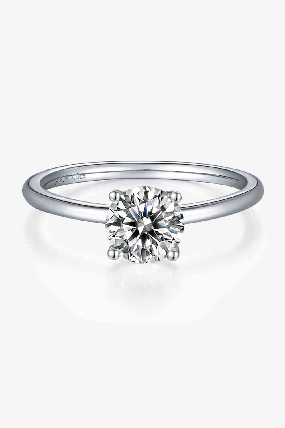 1 Carat Moissanite 925 Sterling Silver Solitaire Ring