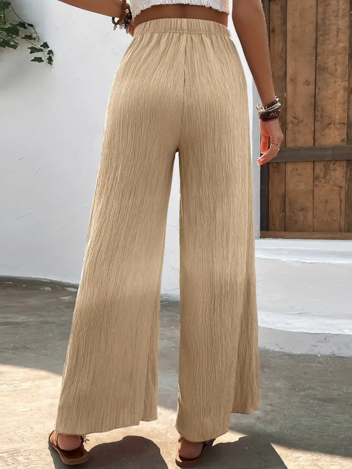 Full Size High Waist Wide Leg Pants