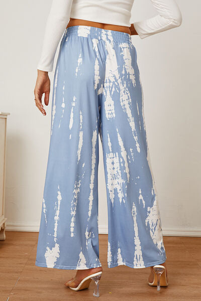 Printed High Waist Wide Leg Pants